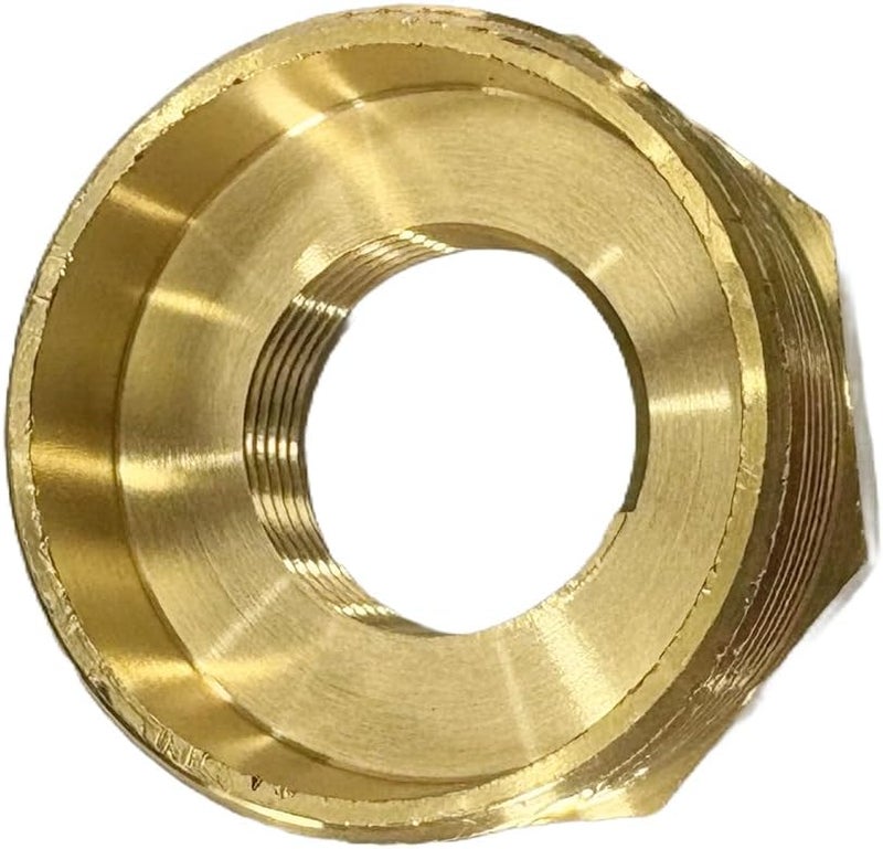 JENSWILL 1-1/2" NPT Male x 3/4" NPT Female Brass Reducer Hex Bushing Threaded Pipe Fitting Reducing Adapter Pack of 1 - Image 5